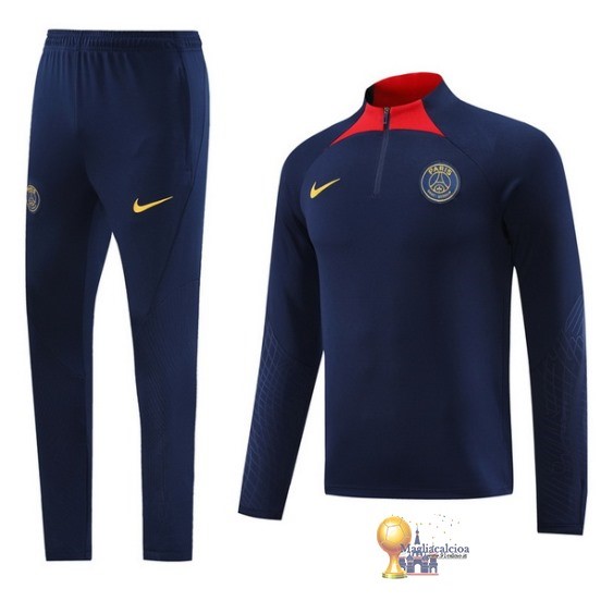 Set Completo Sudadera Formazione Paris Saint Germain 2023 2024 Blu Navy II Rosso