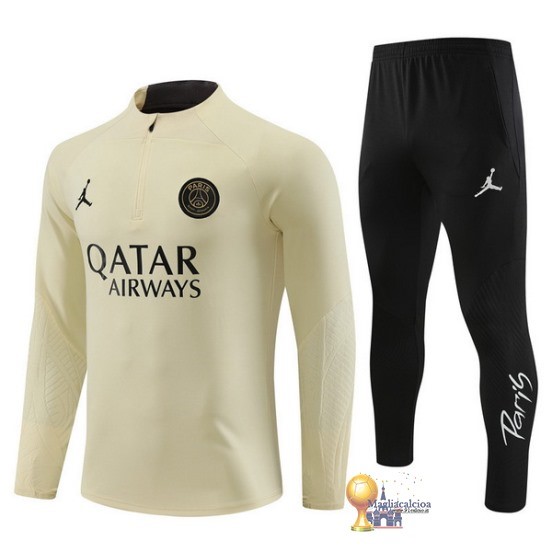 Set Completo Sudadera Formazione Paris Saint Germain 2023 2024 Giallo Nero