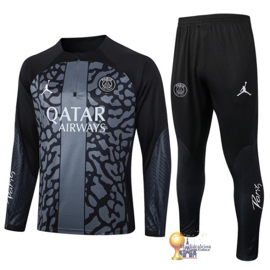 Set Completo Sudadera Formazione Paris Saint Germain 2023 2024 Grigio I Nero