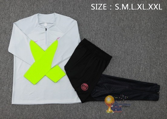Set Completo Sudadera Formazione Paris Saint Germain 2023 2024 Grigio Verde Nero