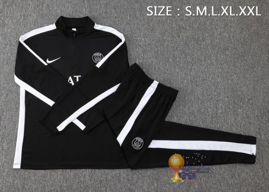 Set Completo Sudadera Formazione Paris Saint Germain 2023 2024 Nero Bianco
