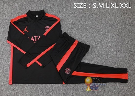 Set Completo Sudadera Formazione Paris Saint Germain 2023 2024 Rosso II Nero