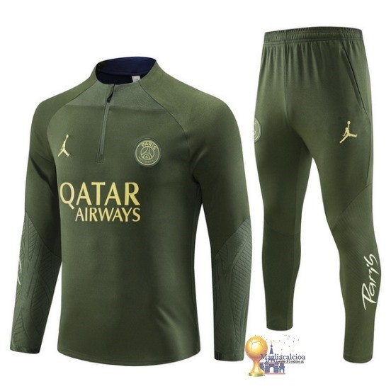 Set Completo Sudadera Formazione Paris Saint Germain 2023 2024 Verde