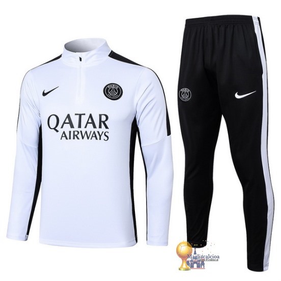 Set Completo Sudadera Formazione Paris Saint Germain Bambino 2023 2024 Bianco Nero