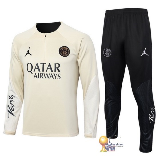 Set Completo Sudadera Jugadores Formazione Paris Saint Germain 2023 2024 Giallo Nero