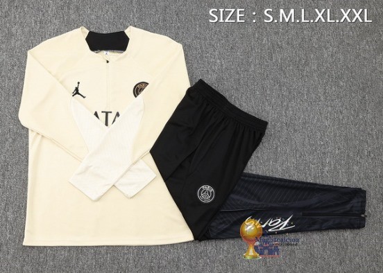 Set Completo Sudadera Jugadores Formazione Paris Saint Germain 2023 2024 Giallo Nero