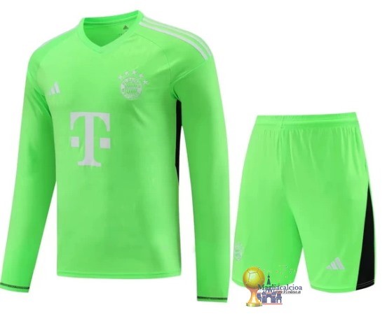 Thailandia Manica lunga Portiere Conjunto De Uomo Bayern München 2023 2024 Verde