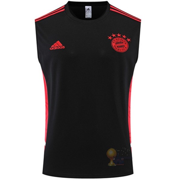 Calcio Maglie Formazione Senza Maniche Bayern München 2022 2023 Nero II Rosso