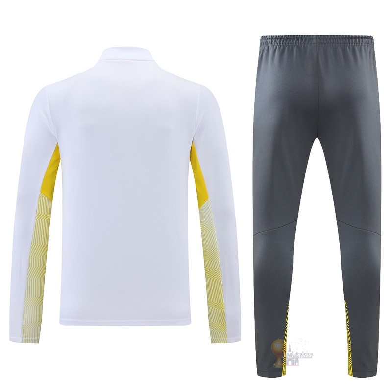 Calcio Maglie Giacca Bambino Boroussia Dorotmund 2021 2022 Bianco Giallo Grigio