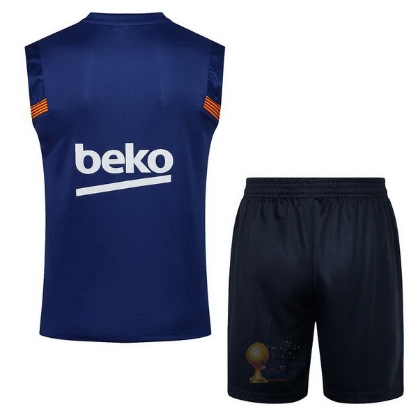 Calcio Maglie Formazione Sin Mangas Set Completo Barcellona 2021 2022 Blu Navy