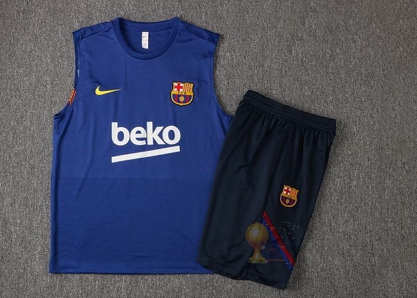 Calcio Maglie Formazione Sin Mangas Set Completo Barcellona 2021 2022 Blu Navy