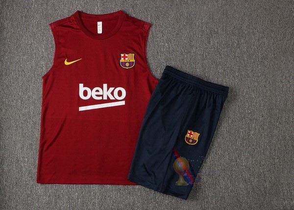Calcio Maglie Formazione Sin Mangas Set Completo Barcellona 2021 2022 Rosso Navy