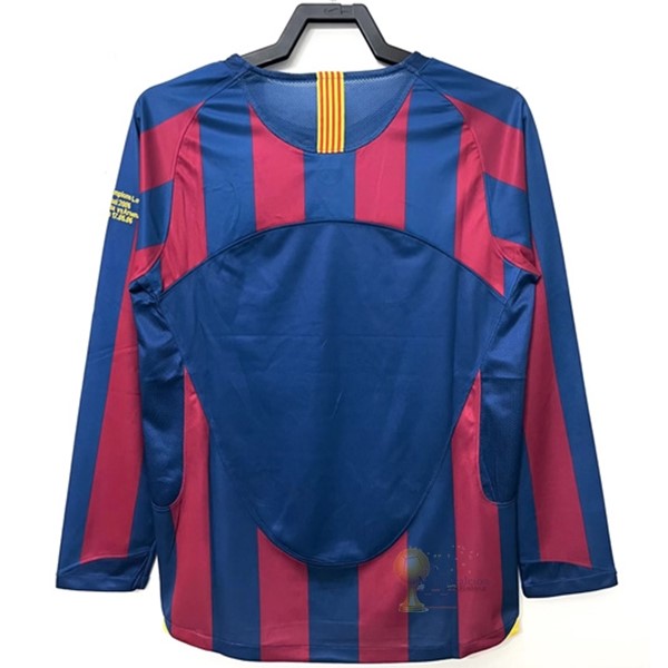 Calcio Maglie Home Manica lunga Barcellona Stile rétro 2005 2006 Blu Rosso