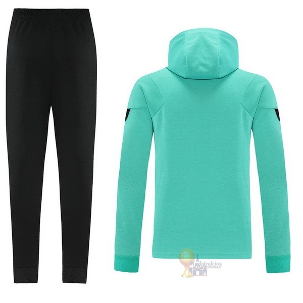 Calcio Maglie Felpa Cappuccio Inter Milán 2021 2022 II Verde Nero