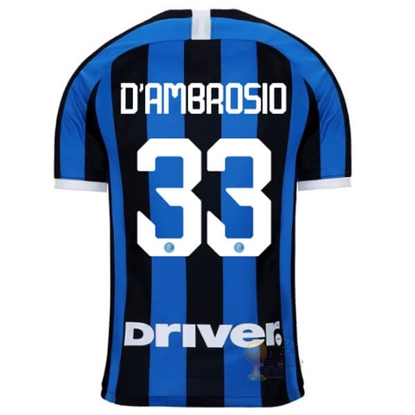 Calcio Maglie NO.33 D'Ambrosio Home Maglia Inter Milán 2019 2020 Blu