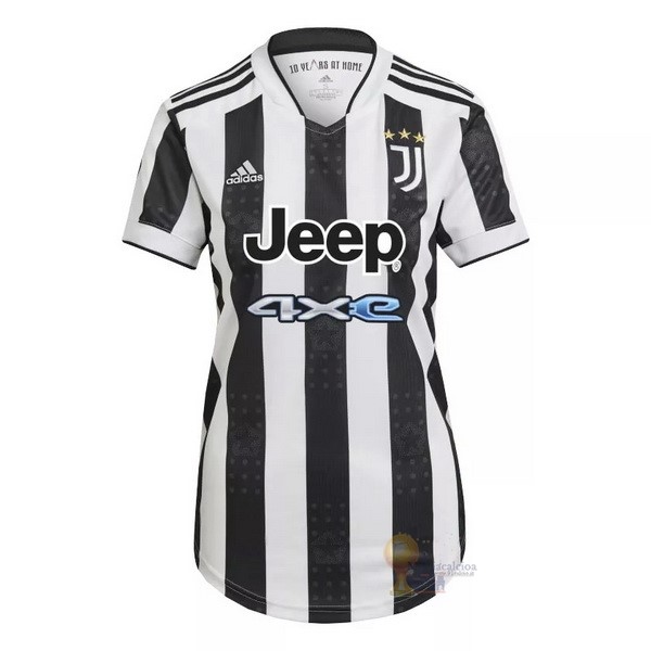 Calcio Maglie Home Maglia Donna Juventus 2021 2022 Nero Bianco