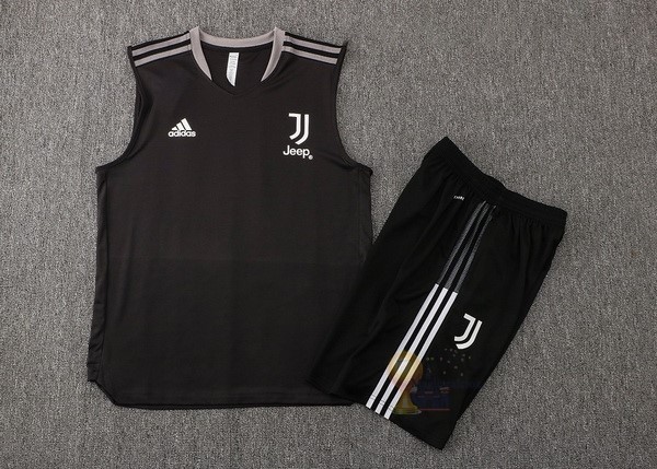 Calcio Maglie Formazione Sin Mangas Set Completo Juventus 2021 2022 Nero Grigio