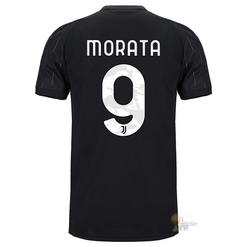 Calcio Maglie NO.9 Morata Away Maglia Juventus 2021 2022 Nero