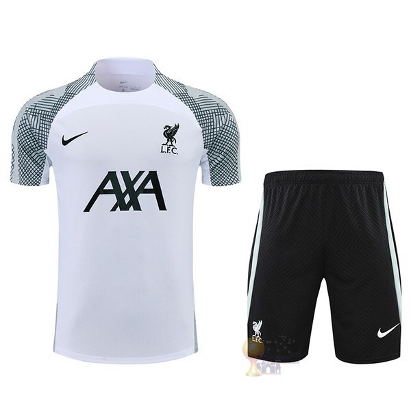 Calcio Maglie Formazione Set Completo Liverpool 2022 2023 Bianco Grigio Nero