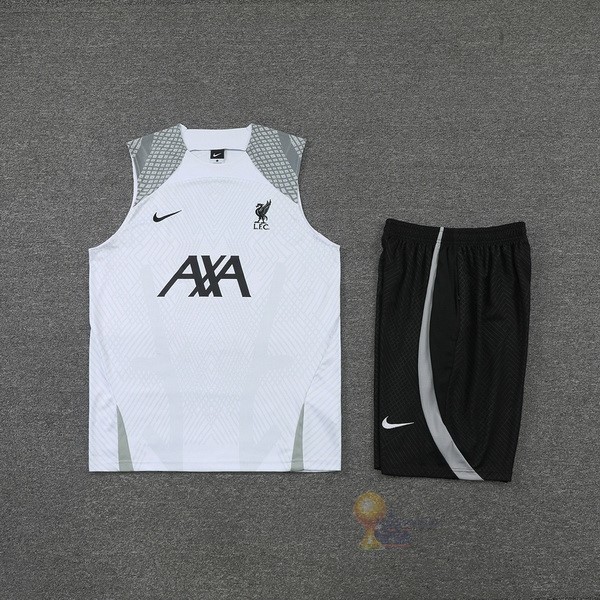 Calcio Maglie Formazione Sin Mangas Set Completo Liverpool 2022 2023 Bianco Grigio Nero