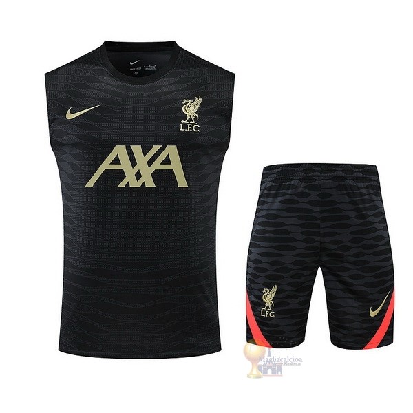 Calcio Maglie Formazione Sin Mangas Set Completo Liverpool 2022 2023 Nero Giallo