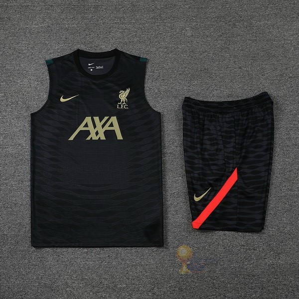 Calcio Maglie Formazione Sin Mangas Set Completo Liverpool 2022 2023 Nero Giallo