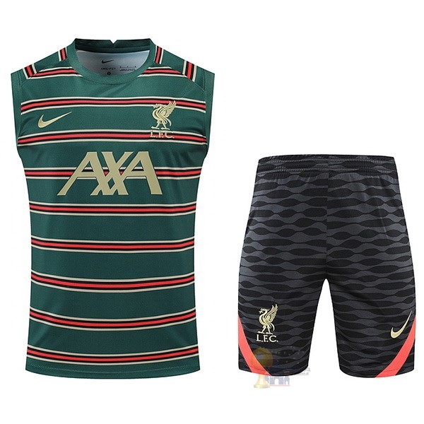 Calcio Maglie Formazione Sin Mangas Set Completo Liverpool 2022 2023 Verde Nero