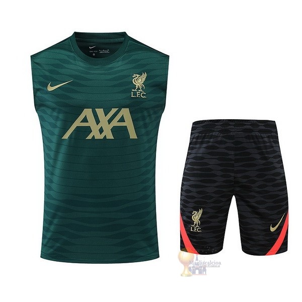 Calcio Maglie Formazione Sin Mangas Set Completo Liverpool 2022 2023 Verde Nero