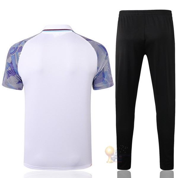 Calcio Maglie Set Completo Polo Manchester City 2021 2022 Bianco Purpureo Nero