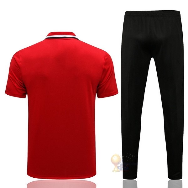 Calcio Maglie Set Completo Polo Manchester United 2021 2022 Rosso Bianco Nero