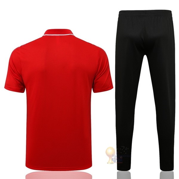 Calcio Maglie Set Completo Polo Manchester United 2021 2022 Rosso I Nero