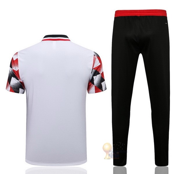 Calcio Maglie Set Completo Polo Manchester United 2022 2023 Rosso Bianco Nero