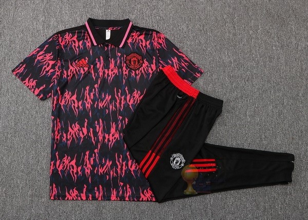 Calcio Maglie Set Completo Polo Manchester United 2022 2023 Rosso I Nero