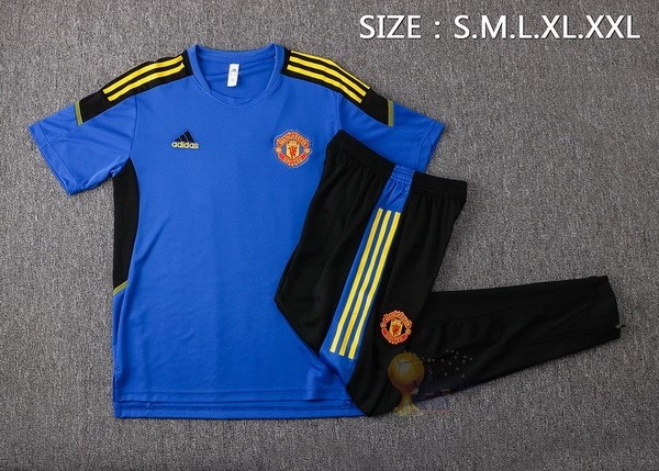 Calcio Maglie Formazione Set Completo Manchester United 2021 2022 Blu Nero