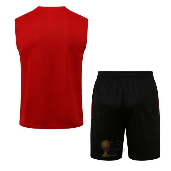 Calcio Maglie Formazione Sin Mangas Set Completo Manchester United 2021 2022 Rosso Nero