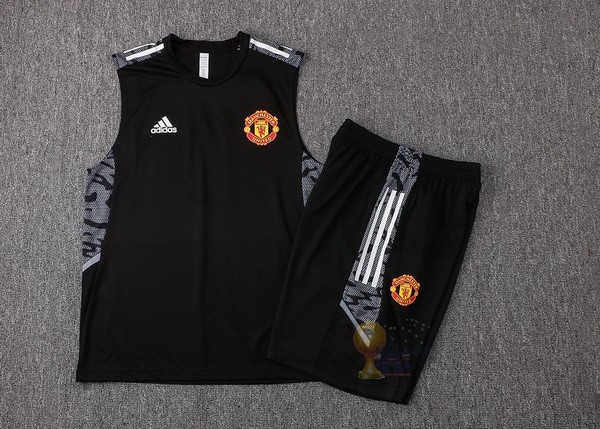 Calcio Maglie Formazione Sin Mangas Set Completo Manchester United 2022 2023 Nero