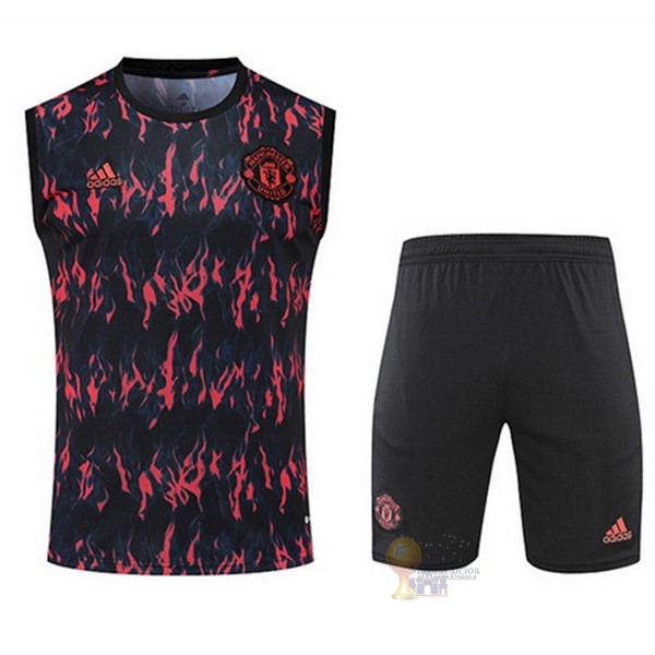 Calcio Maglie Formazione Sin Mangas Set Completo Manchester United 2022 2023 Rosso I Nero
