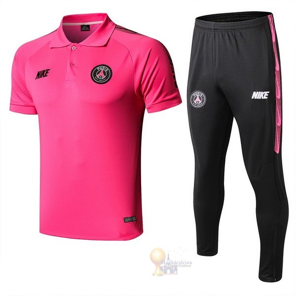 Calcio Maglie Set Completo Polo Paris Saint Germain 2019 2020 Rosa Nero