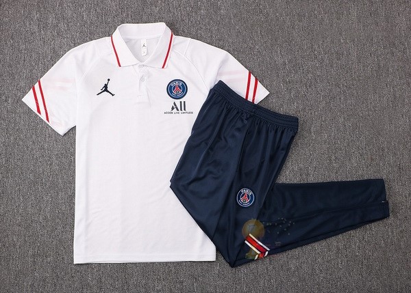 Calcio Maglie Set Completo Polo Paris Saint Germain 2021 2022 Bianco I Nero