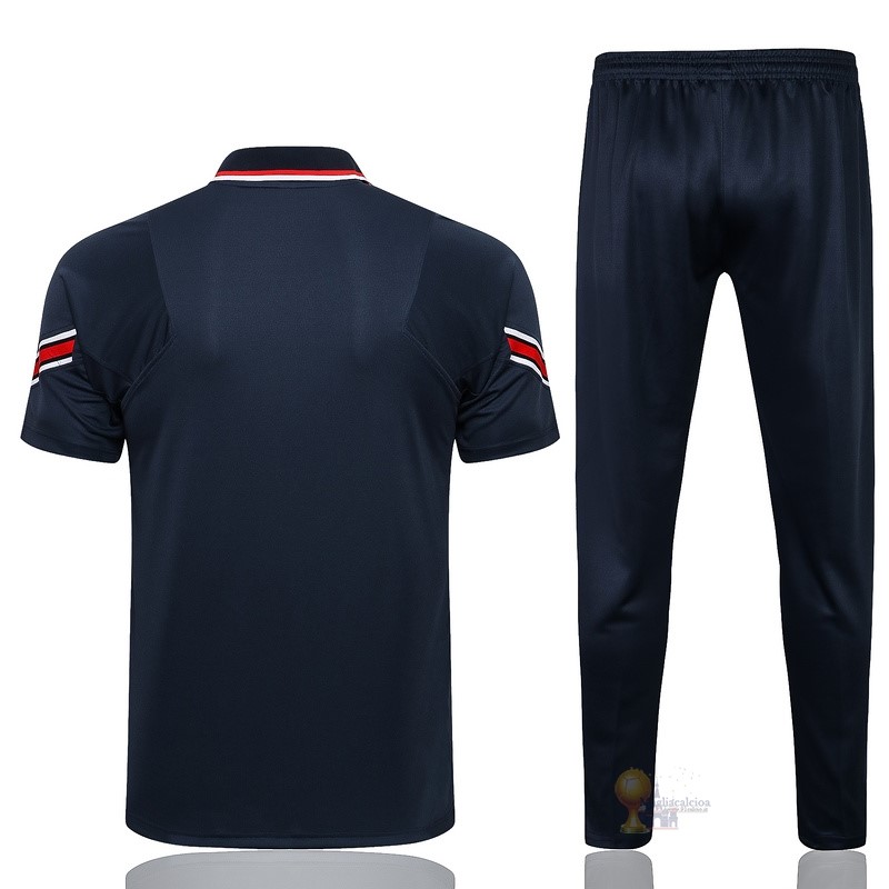 Calcio Maglie Set Completo Polo Paris Saint Germain 2021 2022 Blu Navy Rosso