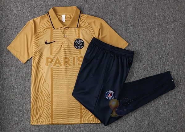 Calcio Maglie Set Completo Polo Paris Saint Germain 2021 2022 Giallo Nero