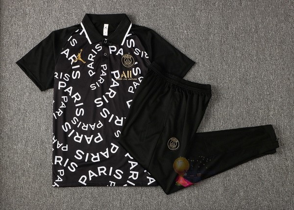 Calcio Maglie Set Completo Polo Paris Saint Germain 2021 2022 Nero Bianco