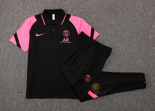 Calcio Maglie Set Completo Polo Paris Saint Germain 2021 2022 Nero II Rosa