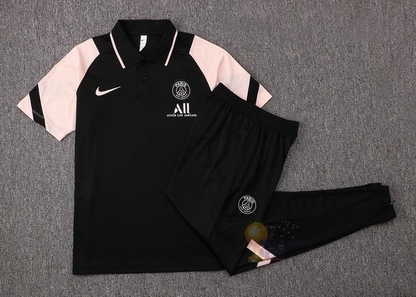 Calcio Maglie Set Completo Polo Paris Saint Germain 2021 2022 Nero I Rosa