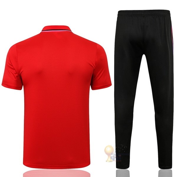 Calcio Maglie Set Completo Polo Paris Saint Germain 2021 2022 Rosso Purpureo Nero