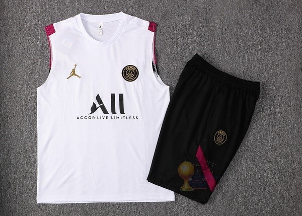 Calcio Maglie Formazione Sin Mangas Set Completo Paris Saint Germain 2021 2022 Bianco