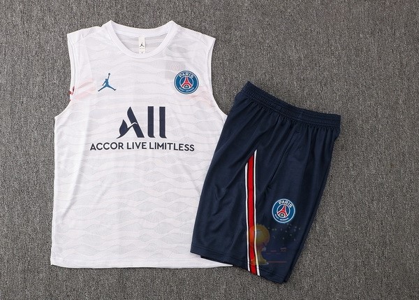 Calcio Maglie Formazione Sin Mangas Set Completo Paris Saint Germain 2021 2022 Bianco