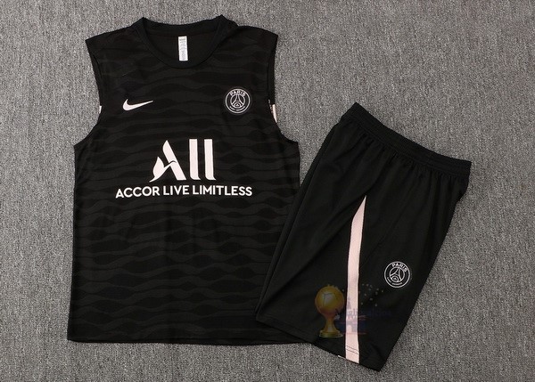Calcio Maglie Formazione Sin Mangas Set Completo Paris Saint Germain 2021 2022 Nero Rosa