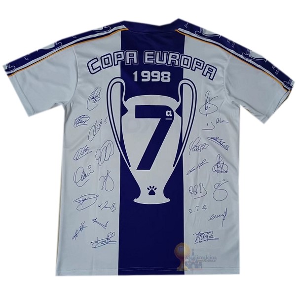 Calcio Maglie speciale Maglia Real Madrid Stile rétro 1997 1998 Bianco